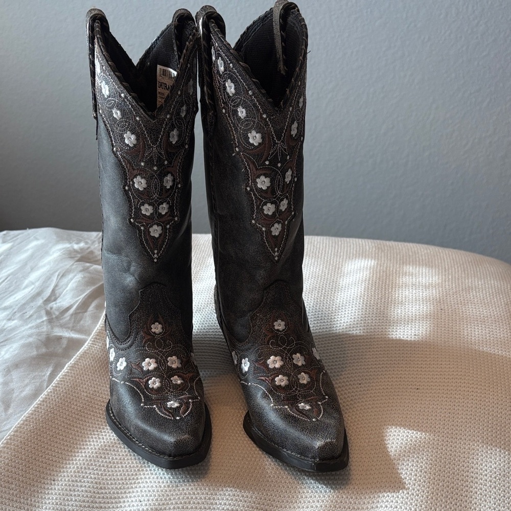 Durango Grey and White Heeled Boots Brand New